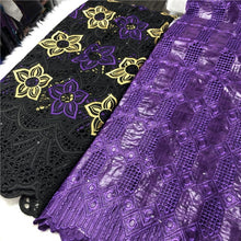 Charger l'image dans la galerie, Bazin Riche Brode avec dentelle de coton