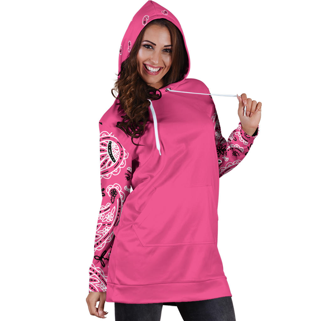 Robe à capuche bandana rose chaud