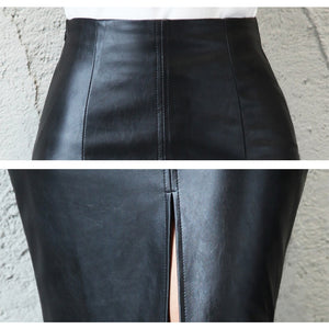 Jupe noir en cuir