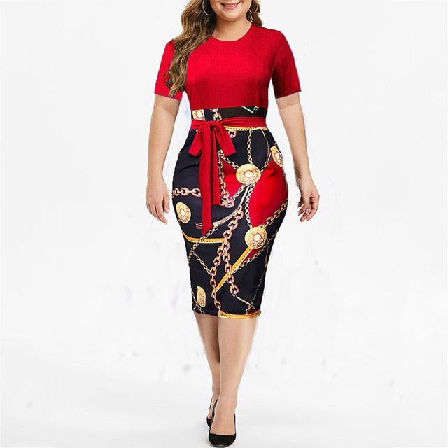 Robe mi-longue imprimée