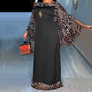 Maxi Robe femmes imprimé léopard Patchwork