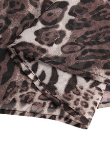 Maxi Robe femmes imprimé léopard Patchwork