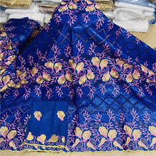 Charger l&#39;image dans la galerie, Bazin riche tissu avec écharpe avec perles cordon dentelle tissu guinée brocart tissu pour mariage LX031408
