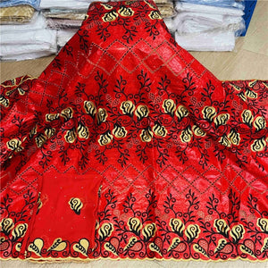 Bazin riche tissu avec écharpe avec perles cordon dentelle tissu guinée brocart tissu pour mariage LX031408