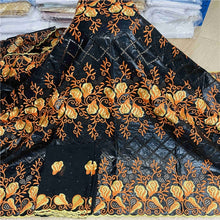 Charger l&#39;image dans la galerie, Bazin riche tissu avec écharpe avec perles cordon dentelle tissu guinée brocart tissu pour mariage LX031408
