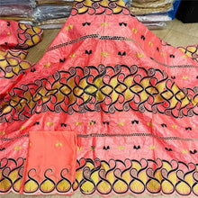 Charger l&#39;image dans la galerie, Bazin riche tissu avec écharpe avec perles cordon dentelle tissu guinée brocart tissu pour mariage LX031408

